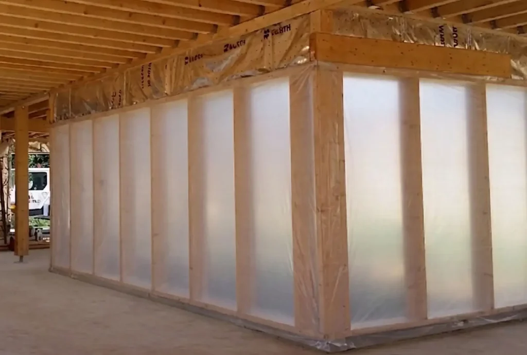 Photo d'un film de protection type 150 posé sur un chantier