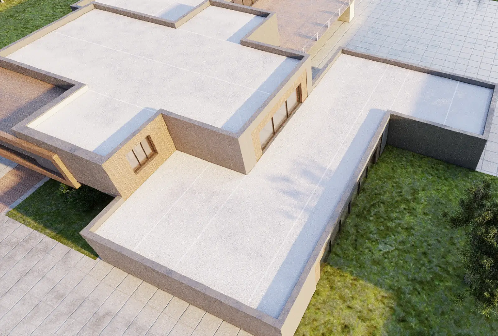 Visuel 3D de notre géotextile de protection 300 g/m² installé sur une toiture