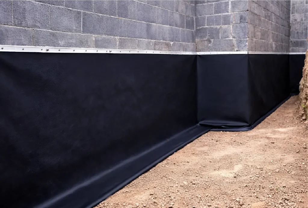 Photo d'une protection de soubassement EPDM pour les fondations