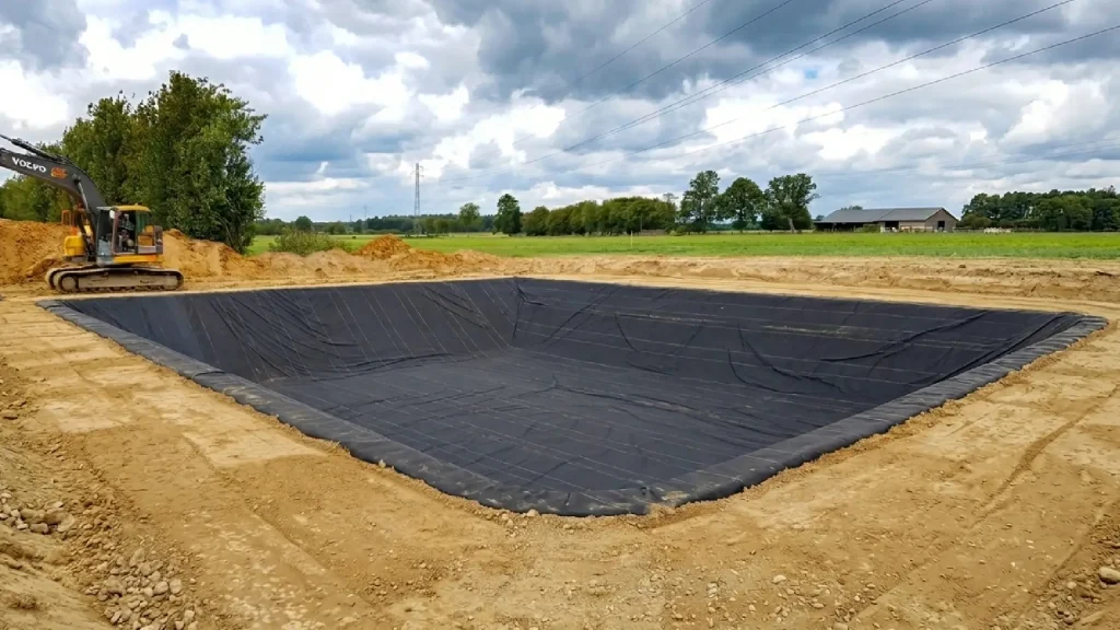 Photo d'un bassin agricole afin de stocker du lisier