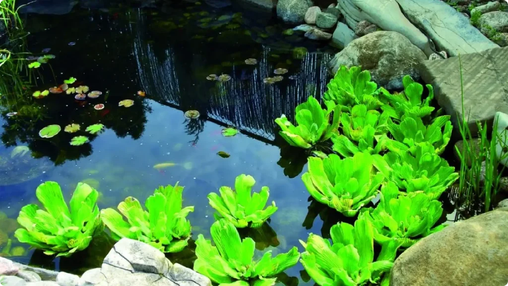 Photo d'un bassin d'ornement après la pose de l'étanchéité