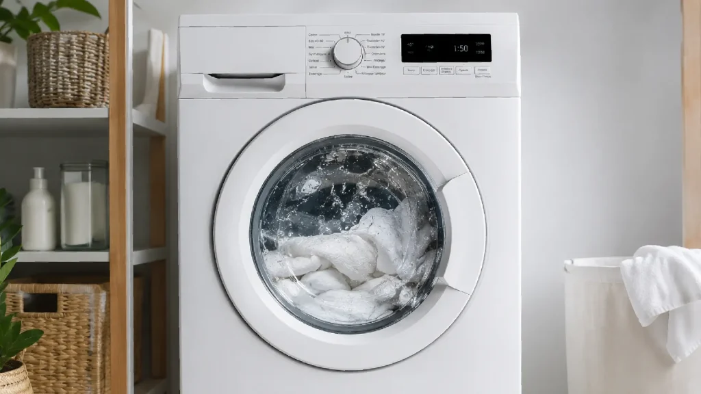 Photo de l'utilisation d'un lave-linge