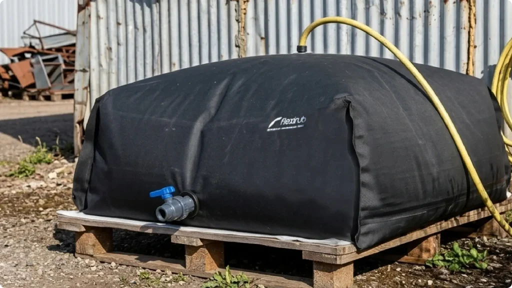 Photo d'une citerne souple rectangulaire de 500 L en EPDM