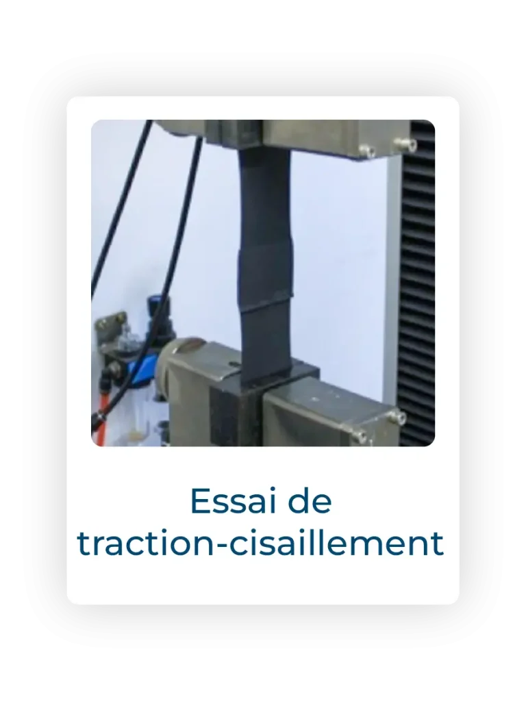 Essai de traction-cisaillement dans notre laboratoire R&D - Flexirub