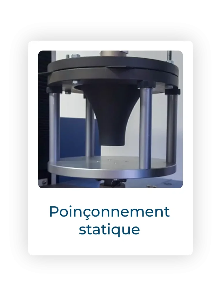 Test de poinçonnement statique dans notre laboratoire - Flexirub